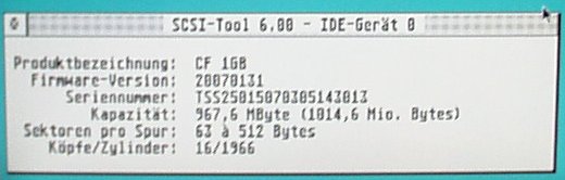 Die CF-Karte wird als IDE-Festplatte erkannt